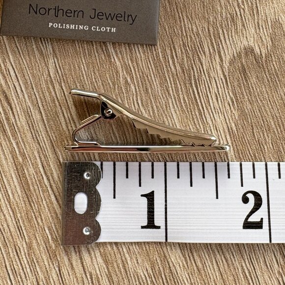 Northern Jewelry Classic 925 Sterling Silver One Inch Tie Bar Clip - Picture 5 of 5